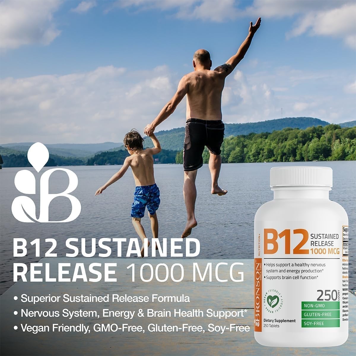 Bronson Vitamin B12 1000 mcg Sustained Release Premium 100 Count (Pack of 1)