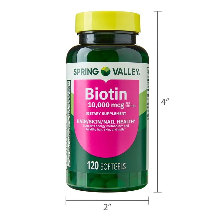 3 Pack Spring Valley Biotin Softgels 10000 mcg Hair Skin Nails 120 Count