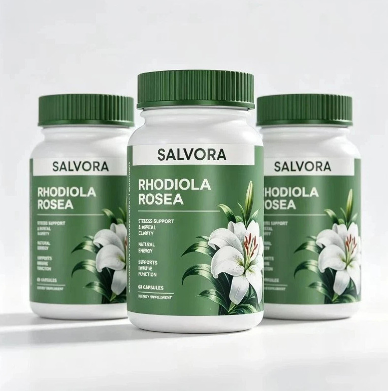 (3 PACK) Salvora Rhodiola Rosea Supplement–Golden Root Adaptogen Capsules 180PCS