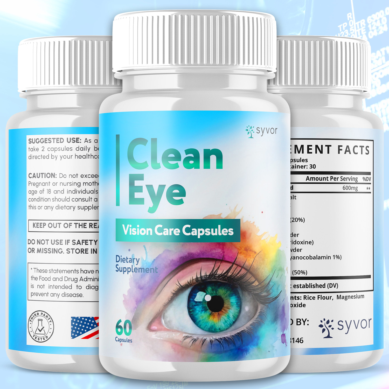 (1 Pack) Clean Eye Advanced Support For Healthy Eye Vision CleanEye 60 Capsules