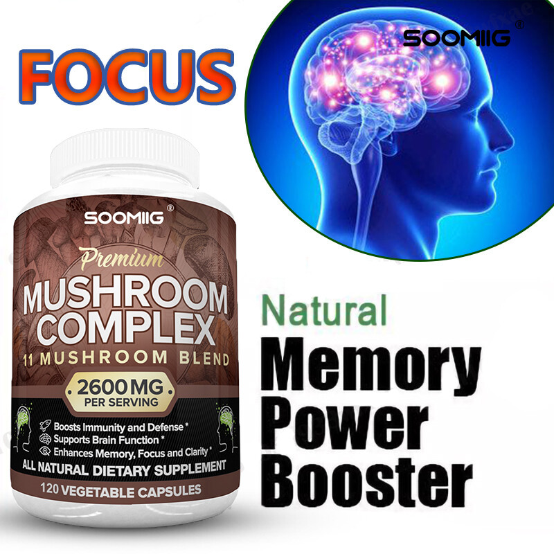 Organic Mushroom Complex Supplement with Lions Mane 30/60/120Capsules