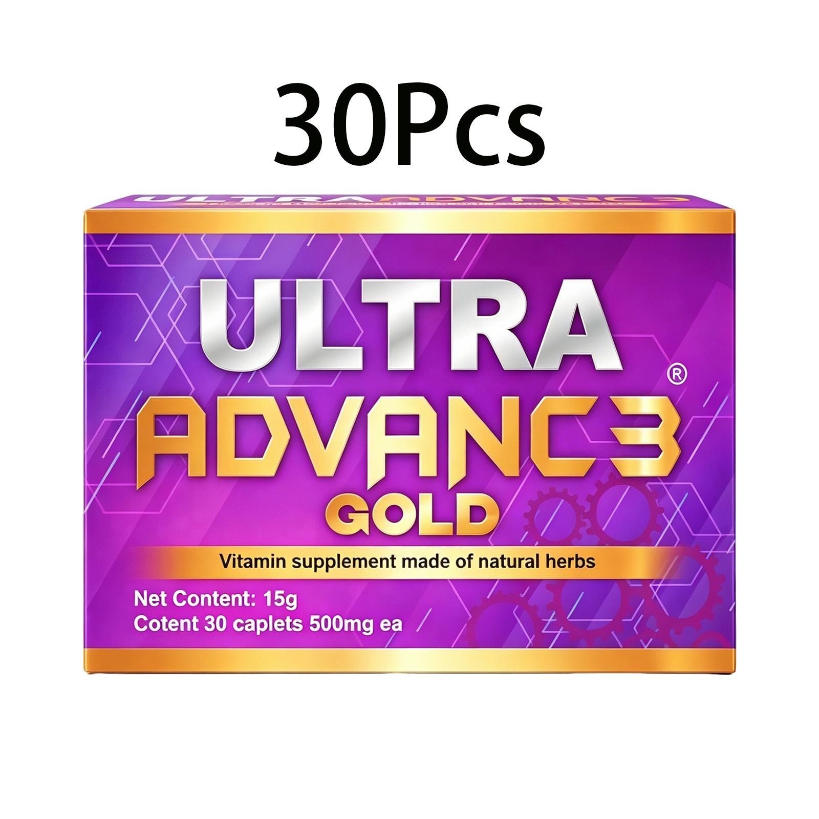 3 Pack Ultra Advance Vitamin & Mineral Supplement 30 Capsules 500 Mg New6e