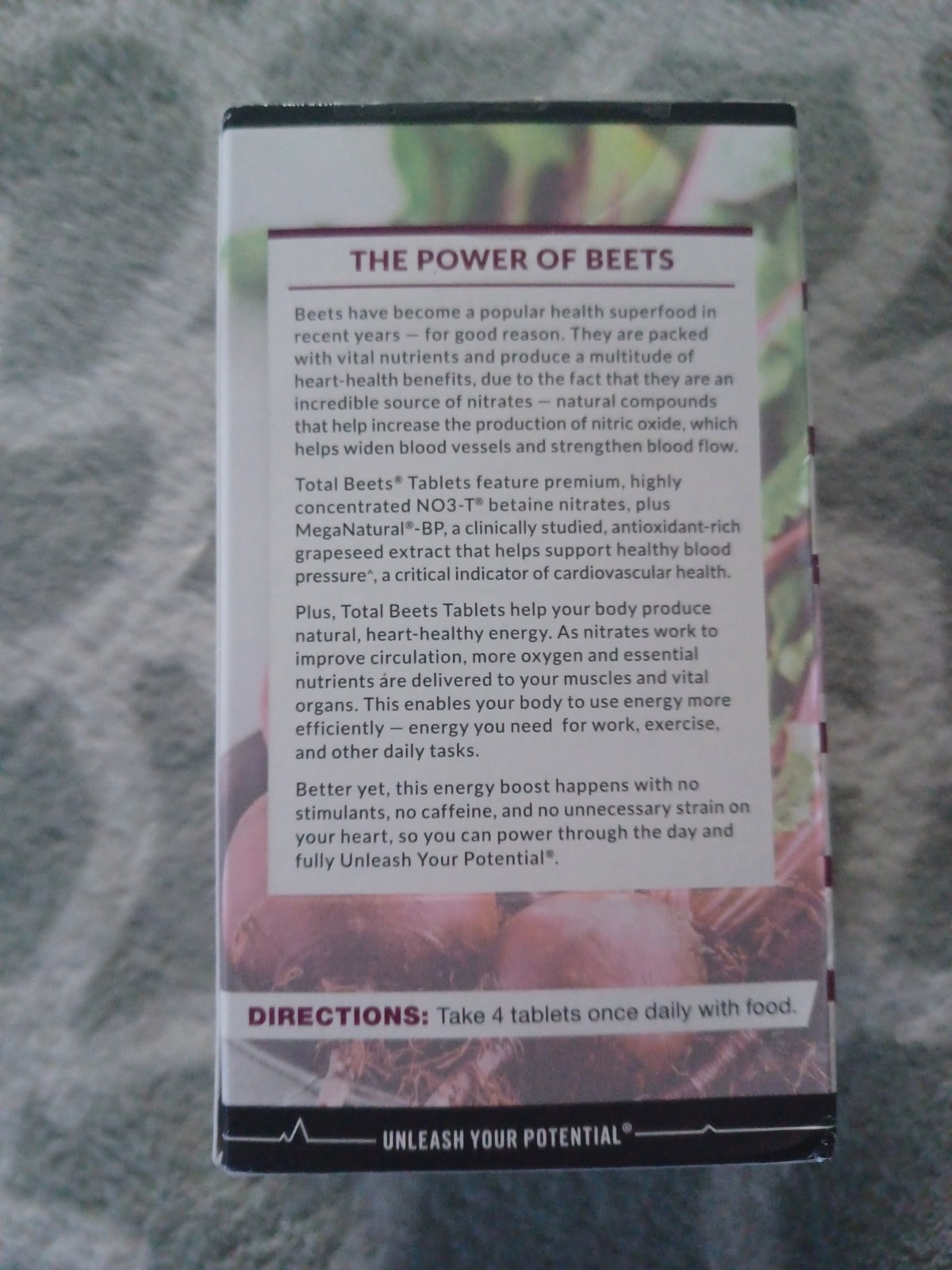 Total Beets Circulation Superfood with Blood Pressure Support 120ct Exp. 12/28
