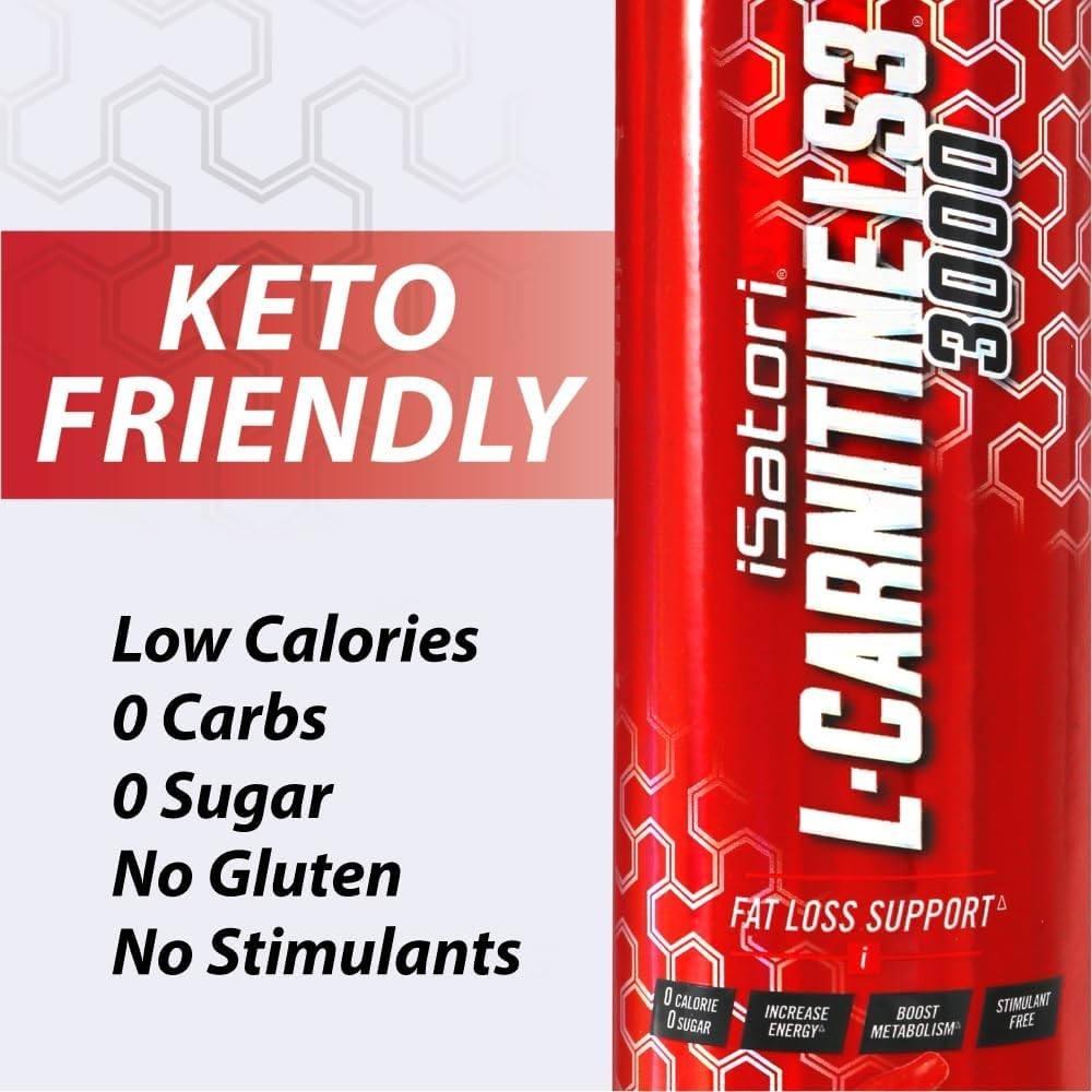 L-Carnitine LS3 3000, 32 Servings Liquid Energy Booster, Keto-Friendly Bombsicle