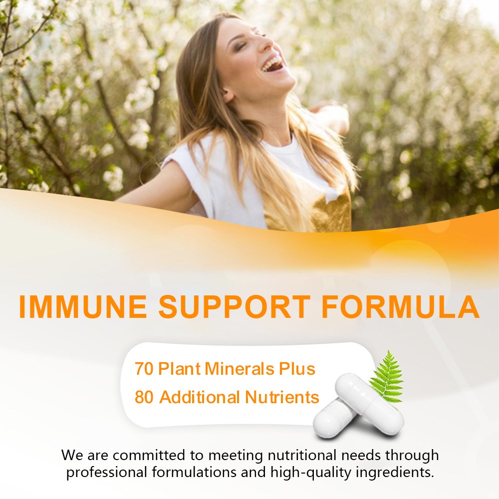 Immune Support With 70 Plant Minerals Plus Eye Brain Health 30/60/120 Capsules