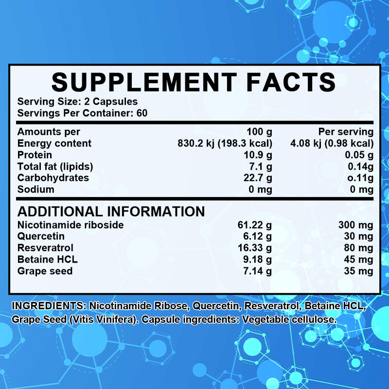 NAD+ Capsules – Supports Skin And Immune Health,Balance Emotional Stress