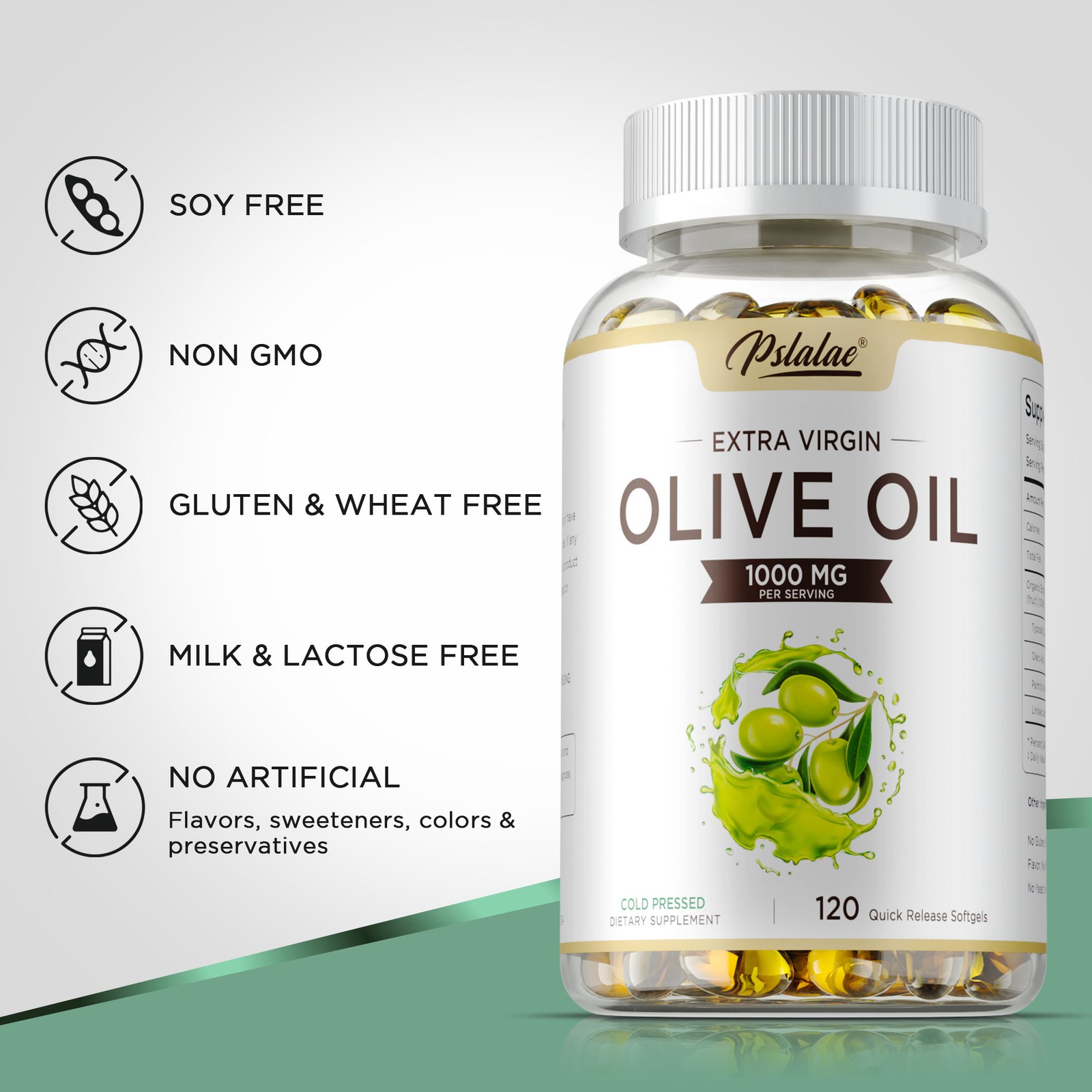 Olive Oil Softgel – Immune Support, Heart & Brain Health, Antioxidant,Non-GMO