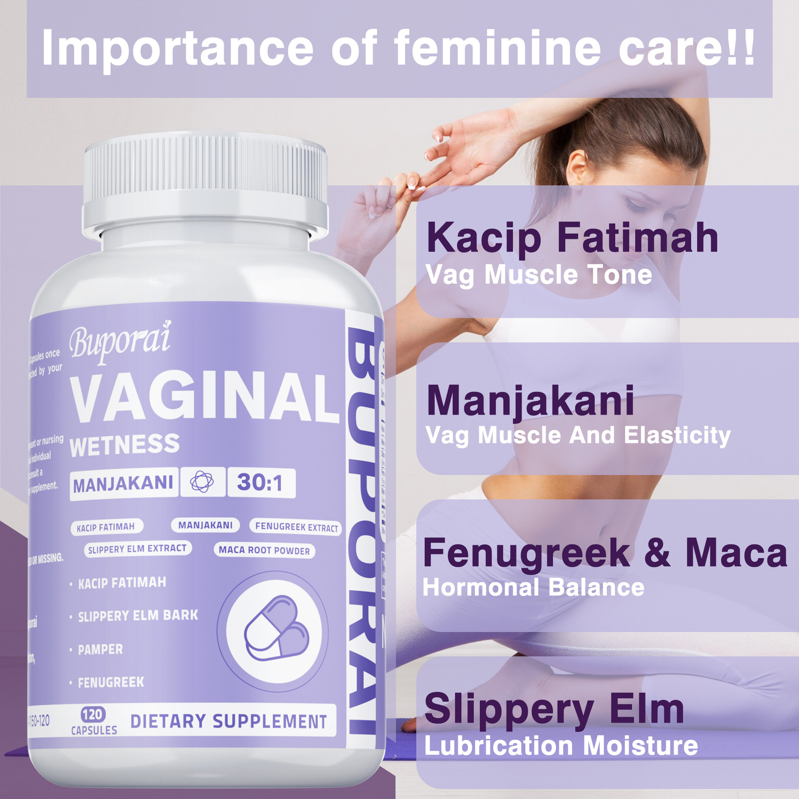 Vaginal Wetness – Kacip Fatimah, Fenugreek – to Support Healthy Vaginal Moisture