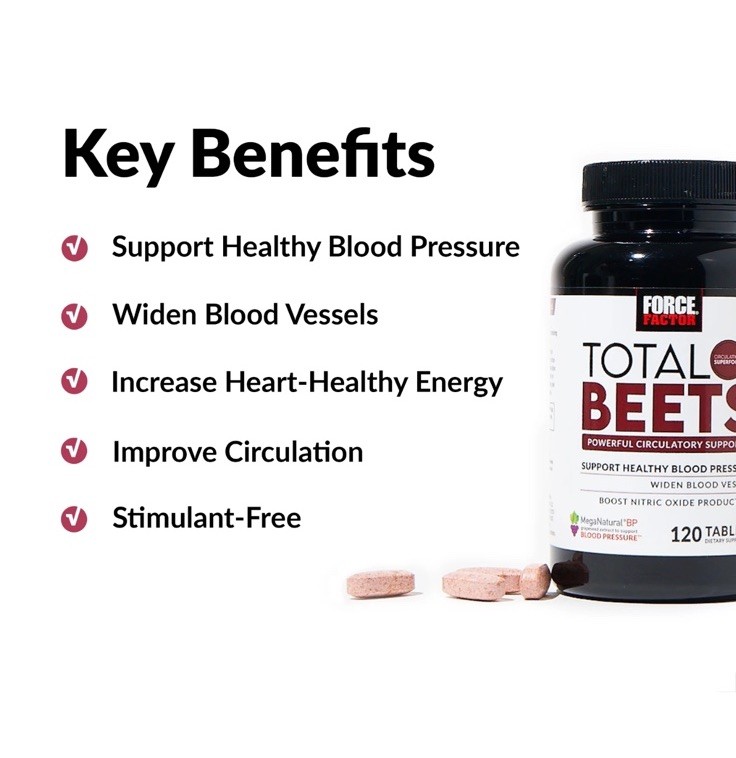 Total Beets Circulation Superfood Beet Root with Blood Pressure Support 120ct