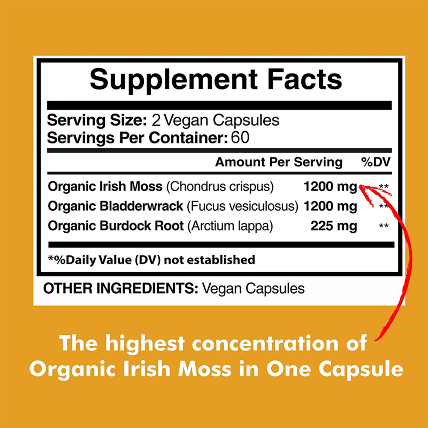 Sea Moss Capsules-Irish Moss,Bladderwrack,Burdock Root-Immune & Thyroid Support