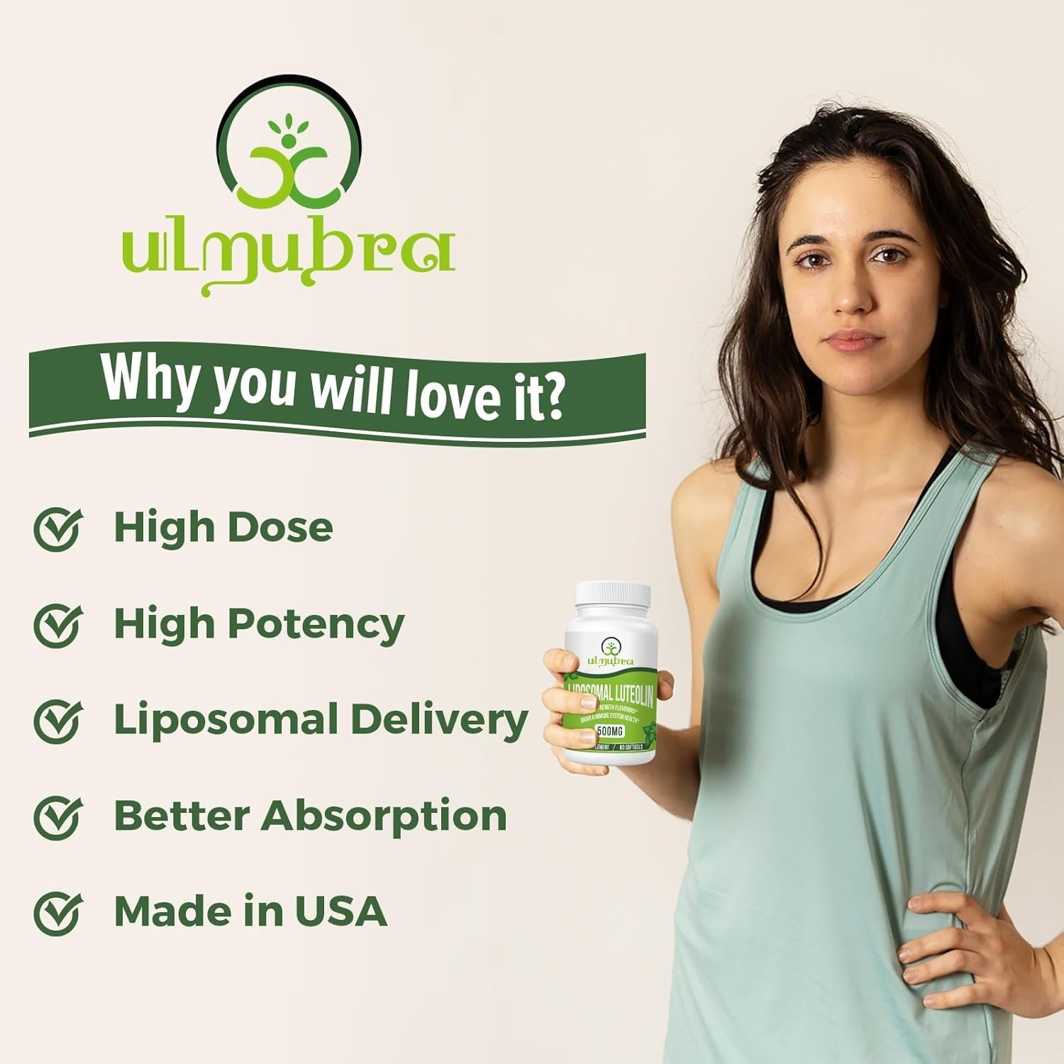 High-Potency Luteolin 500MG Softgels – Non-GMO & Gluten-Free Supplement