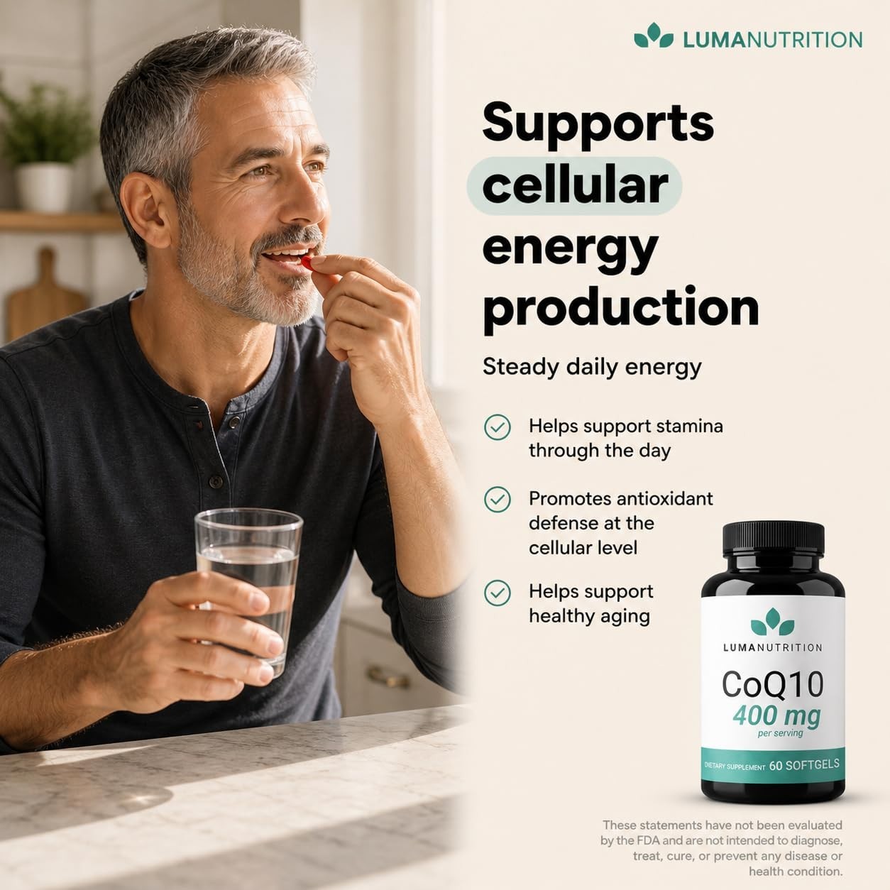 High-Absorption CoQ10 400mg Softgels – Heart Health Support – 60 Liquid Capsules