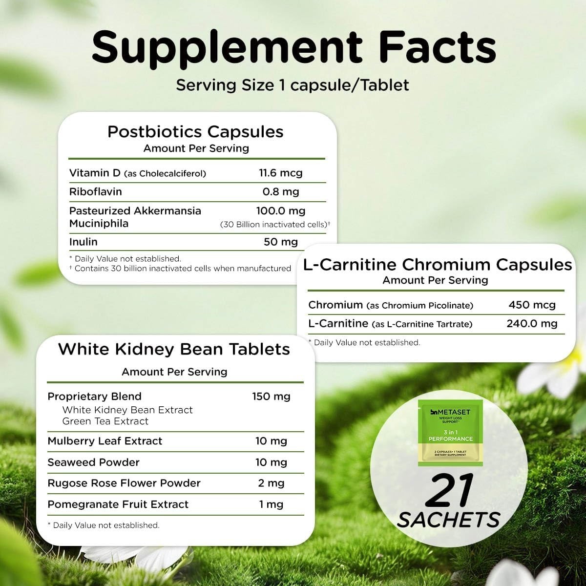 Metaset Metabolism Support: 21 Convenient Sachets for Weight Loss & Energy Boost