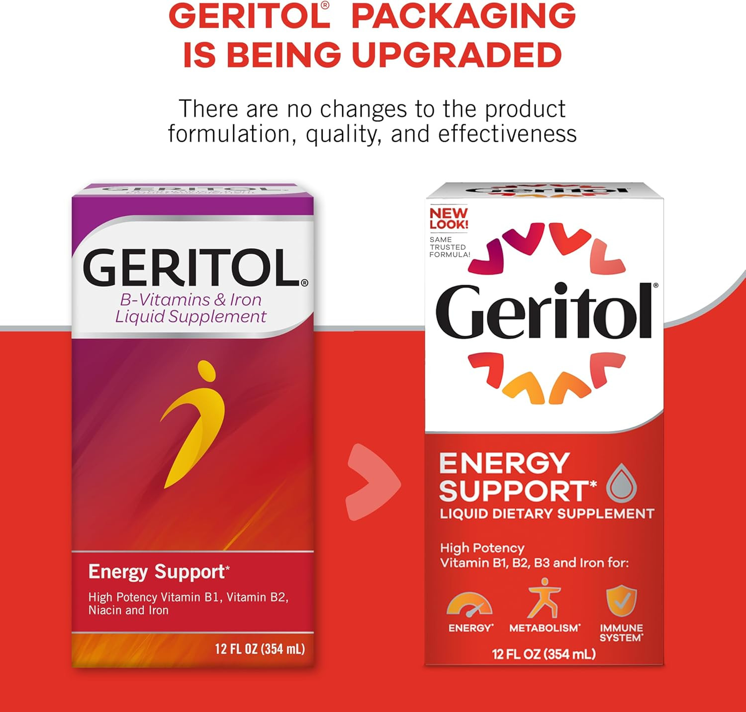 Geritol Liquid Multivitamin and Iron Supplement for Energy Support 12 Fl OzH