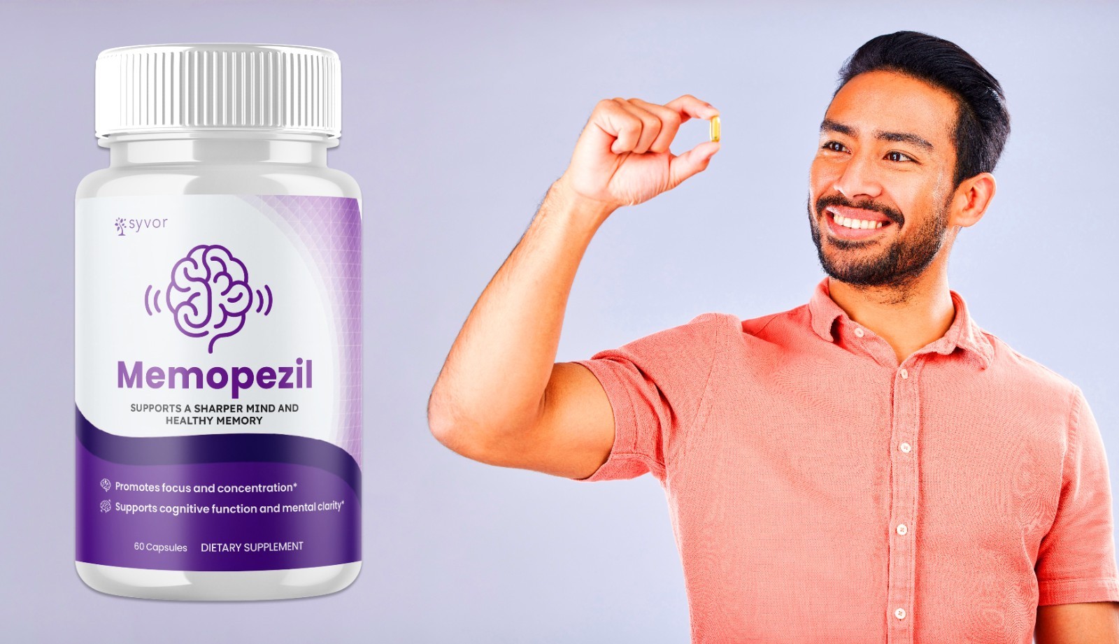 (1 Pack) Memopezil Nootropic All Natural Brain Supplement Memo Pezil 60 Capsule