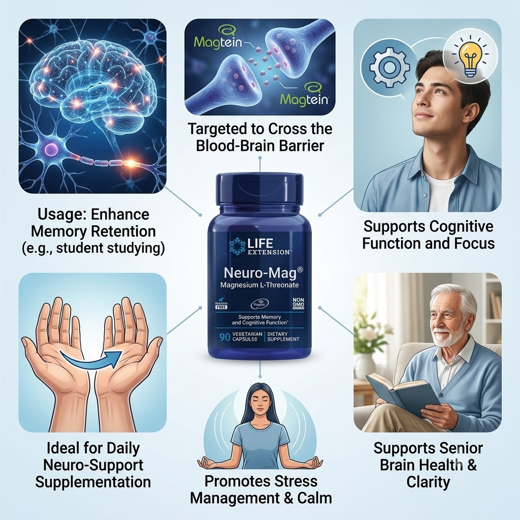 2 PACK Life Extension Neuro-Mag® Magnesium L-Threonate 90 Caps Brain Memory Supp