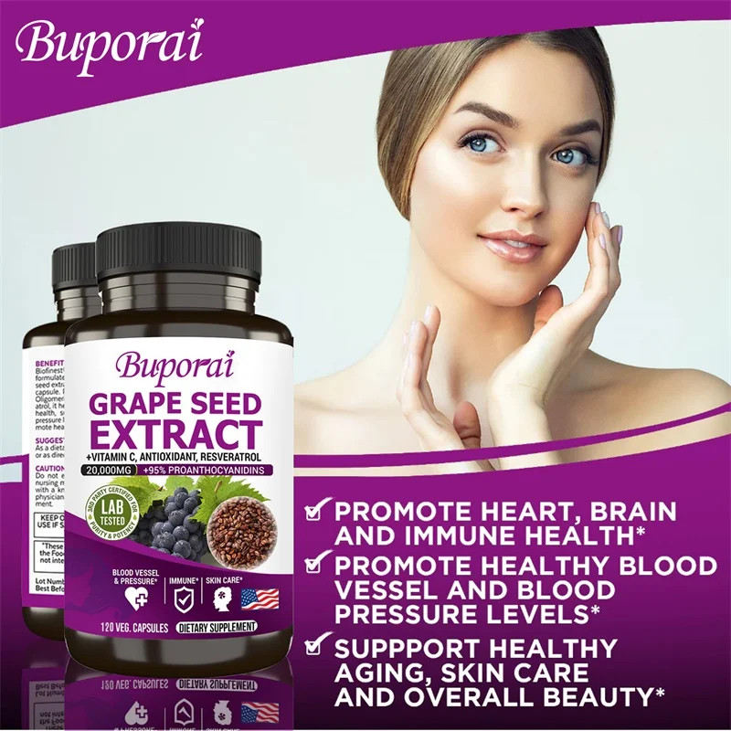Grape Seed Extract 240pcs, Anti-aging, Nutrient Absorption, Increase Collagen