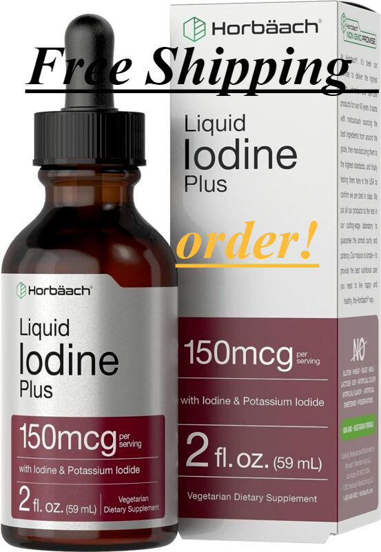 Liquid Iodine Solution Drops | 2 Fl Oz | 150 Mcg | Iodine & Potassium Iodine Sup