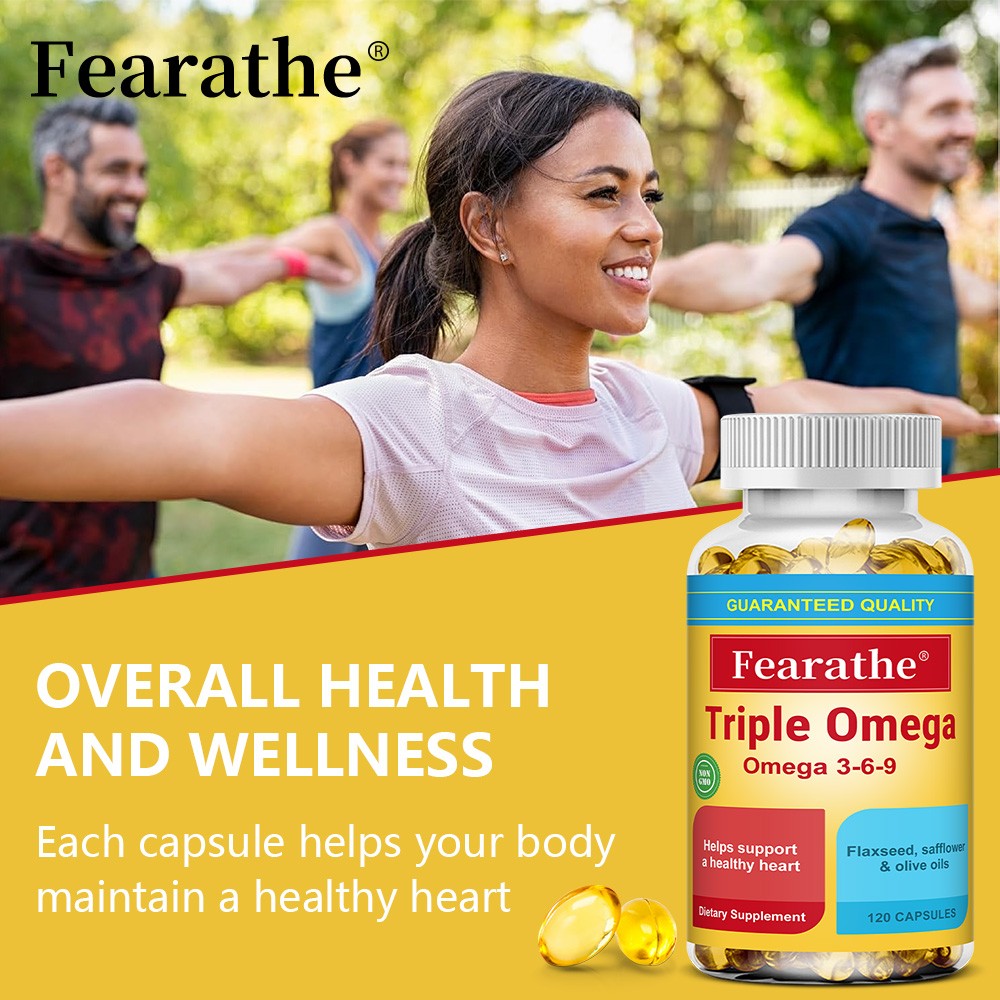 Triple Omega 3-6-9, 30/60/120 Capsules, Omega Supplement For Heart Health
