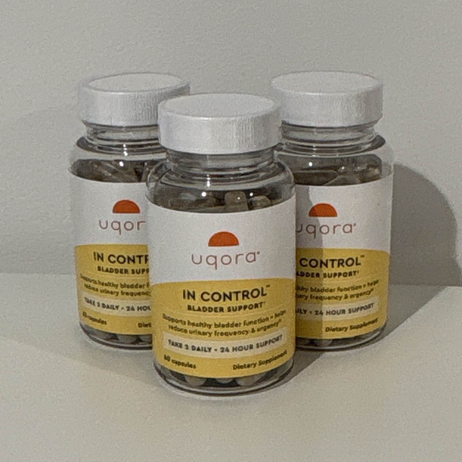 3 Bottles of Uqora In Control Bladder Support Capsules 60 Count Adult All-in-One