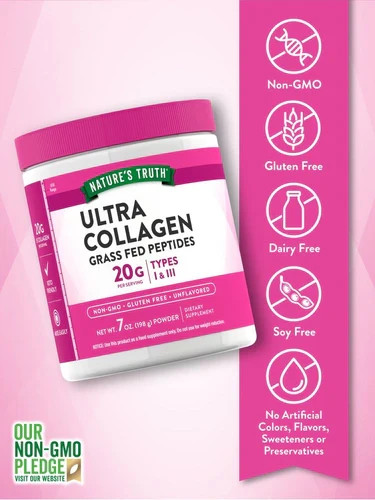 Nature’s Truth® Ultra Collagen Powder Grass Fed Peptides Types 1 & 3, 7 oz