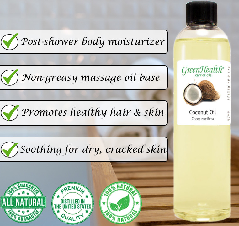 4 fl oz Fractionated Coconut Carrier Oil (100% Pure & Natural) – GreenHealth