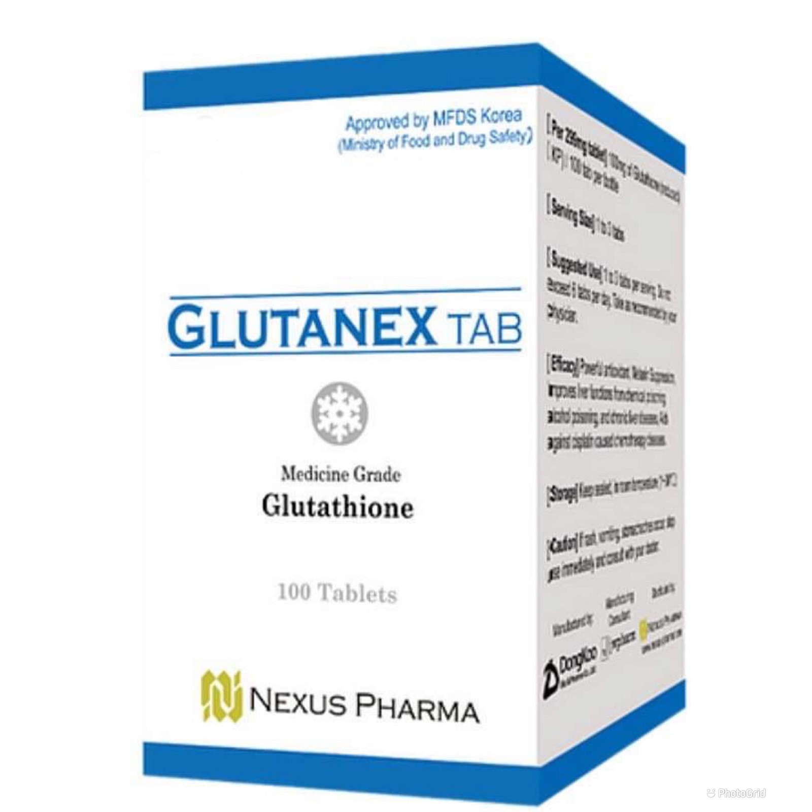 Glutanex Tab Glutathione by Nexus Pharma made in 100 Count (Pack of 1), Tan