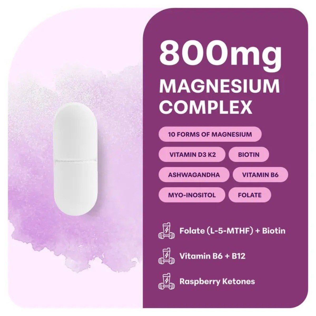 Micro Ingredients Magnesium 20-in-1 – 240 Veggie Caps for Women