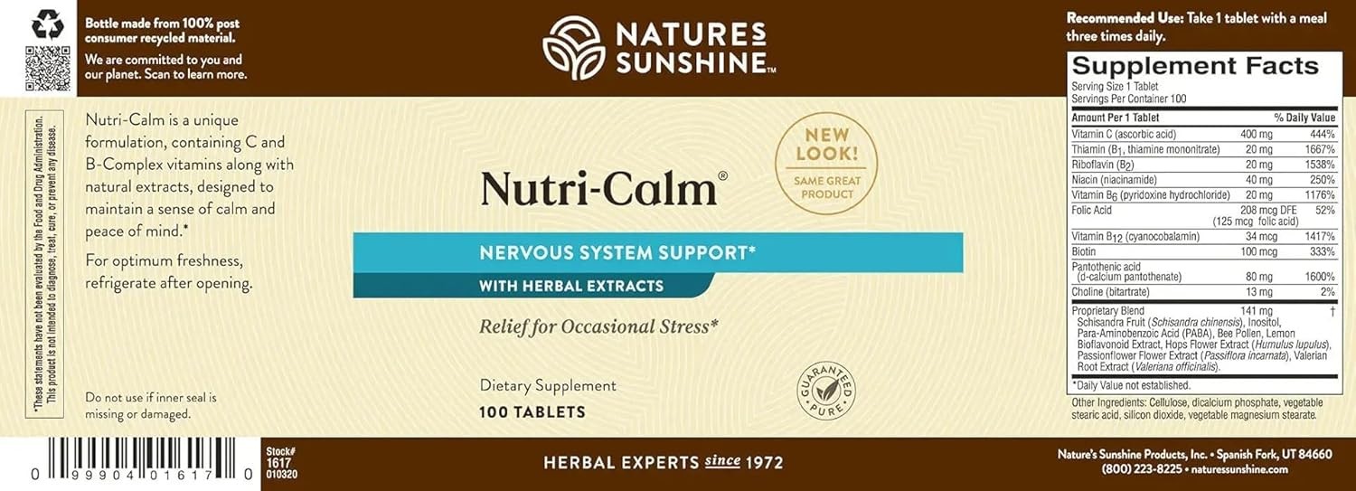 Nature’s Sunshine Nutri-Calm- Herbal Stress Relief 100 Count (Pack of 1)
