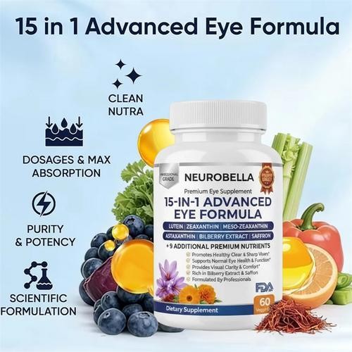 Neurobella 15 In 1 Advanced Eye Formula, 60 Count Softgels For Eye Health