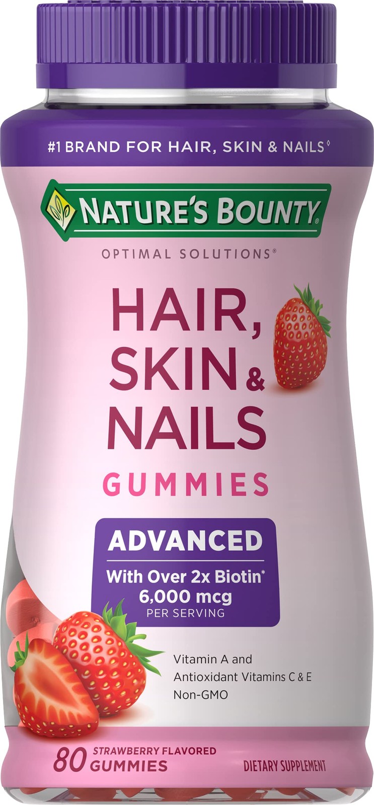 Nature’s Bounty Optimal Solutions Advanced Hair, Skin, 80 Count (Pack of 1)