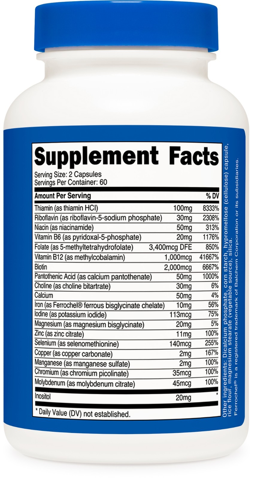 Nutricost Methylated Vitamin B Complex 120 Capsules – (60 Servings) Gluten-Free