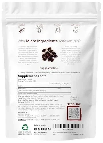 2 Pack | Astaxanthin 12mg, 120 Softgels, 4 Month Supply-Fresh FREE SHIPPING