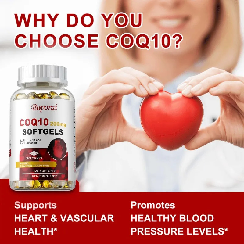 CoQ10 200 Mg 120pcs, Support Heart and Cholesterol Health, Energy Production