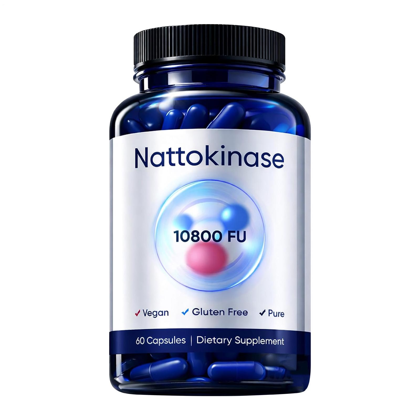 Nattokinase Supplement – 10800 FU 60 Capsules Per Serving HOT