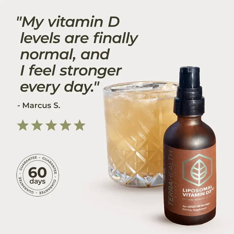 Terra Health Essentials Liposomal Vitamin D3+K2 2 fl oz – Green/Amber