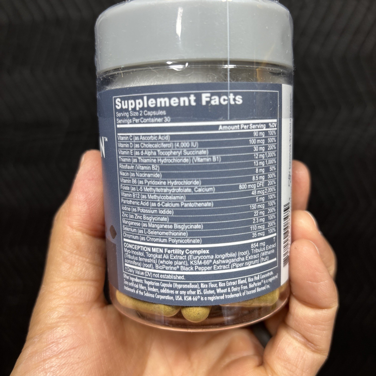 Conception For Him Fertility Support for Men, 60 Vegetarian Capsules (Overstock)