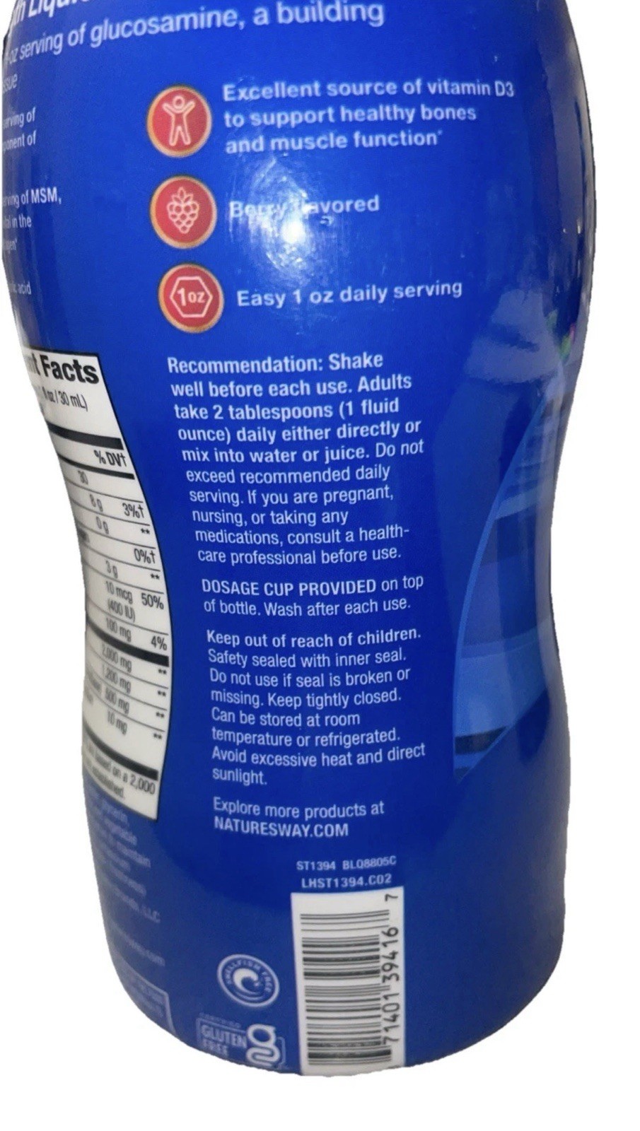Nature’s Way Joint Movement Ultra Strength Glucosamine Berry 16Fl Oz Exp 08/27