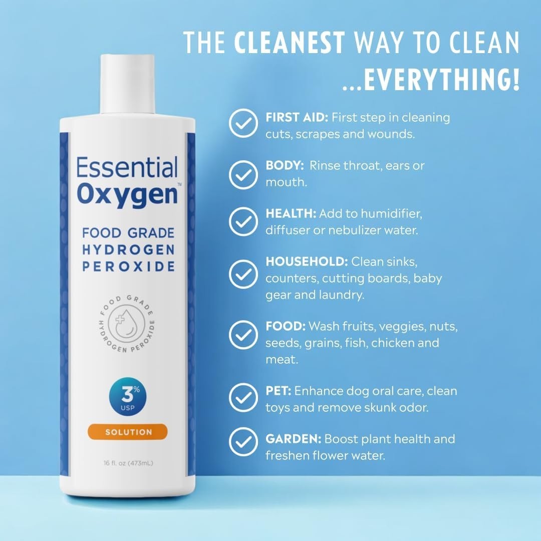 Eco-Friendly 3% Hydrogen Peroxide Cleaner – 16 Oz Natural All-Purpose Solution