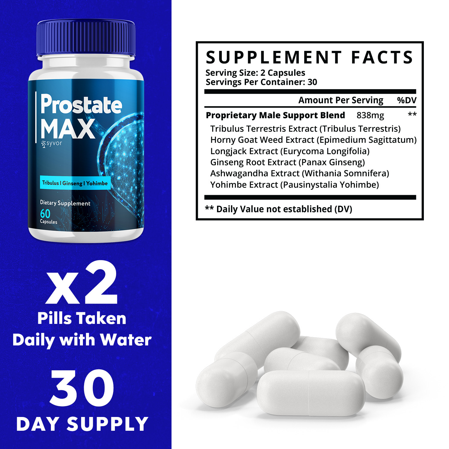 Prostate Max Formula Supplement Natural Vitamin for Health & Wellness 120 Caps