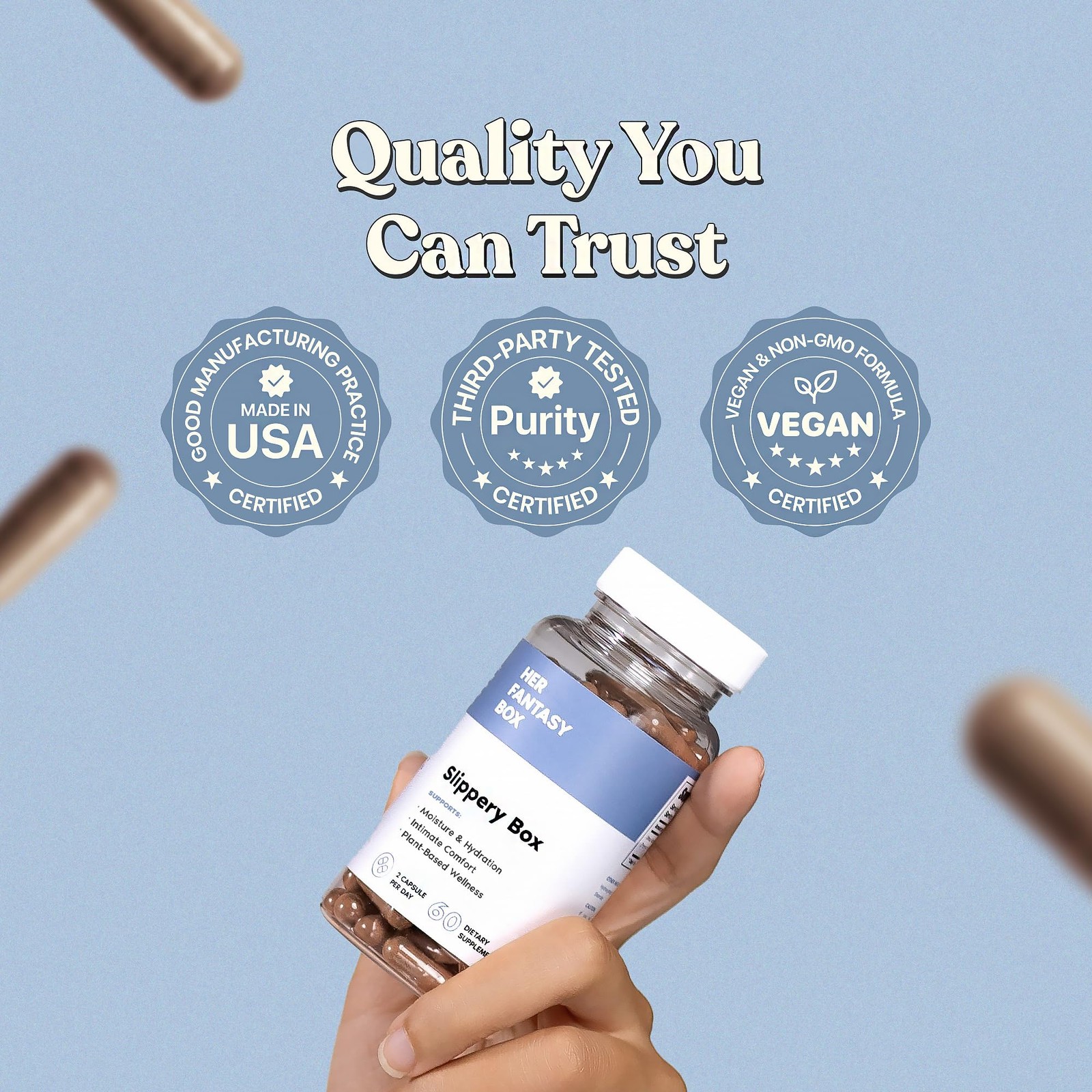 | Slippery Box | Fast-Acting Slippery Elm Capsules for Feminine Wellness & In…