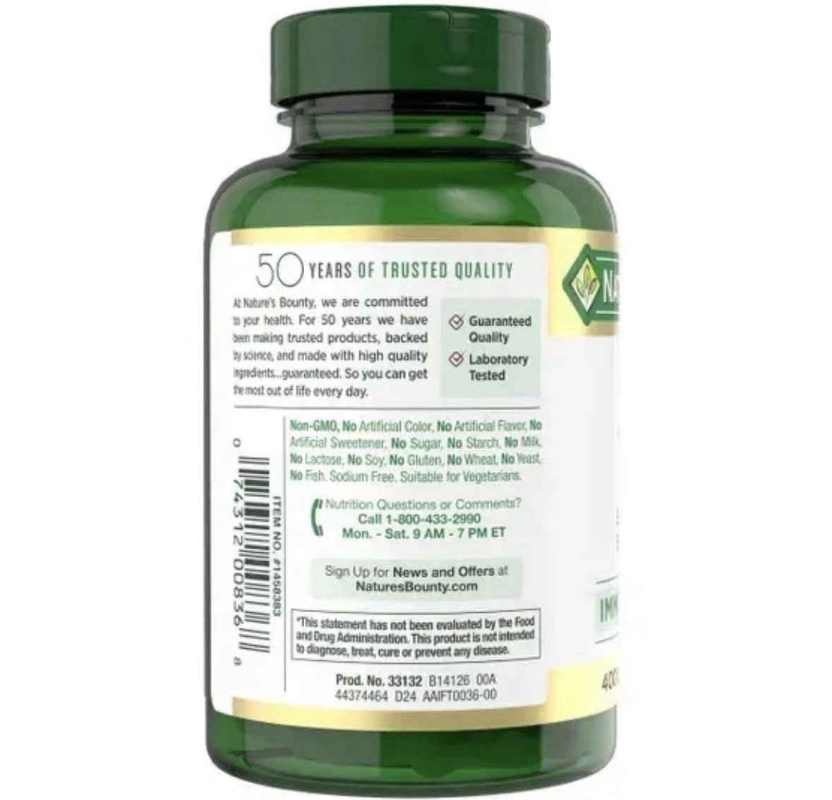 Nature’s Bounty Zinc 50 Mg Tablets Immune System Support – 400 Caplets