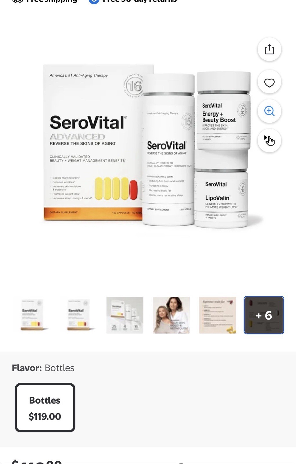 Serovital Advanced – Anti-Aging Supplement for Women – 30 Day Supply