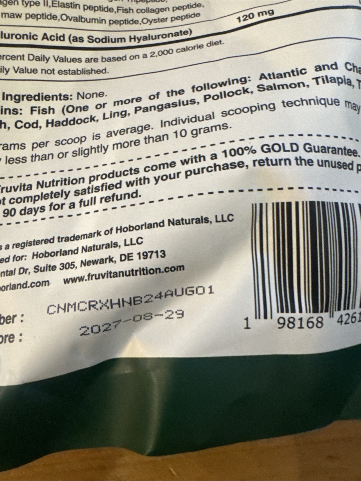 Fruvita Multi Collagen Peptides Powder & Dietary Supplement 32oz Exp 8/29/2027