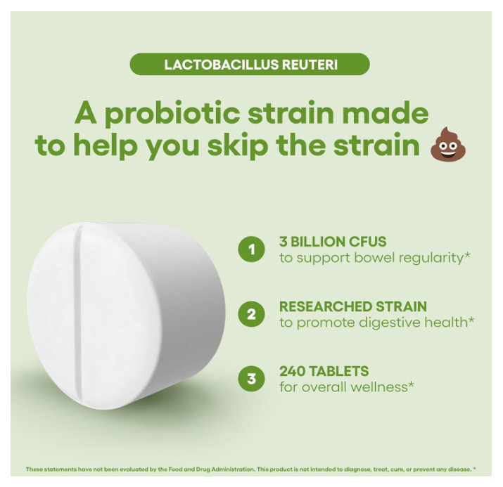 Lactobacillus Reuteri Probiotic Supplement 240 Tablets 3 Billion CFU Probiotics.