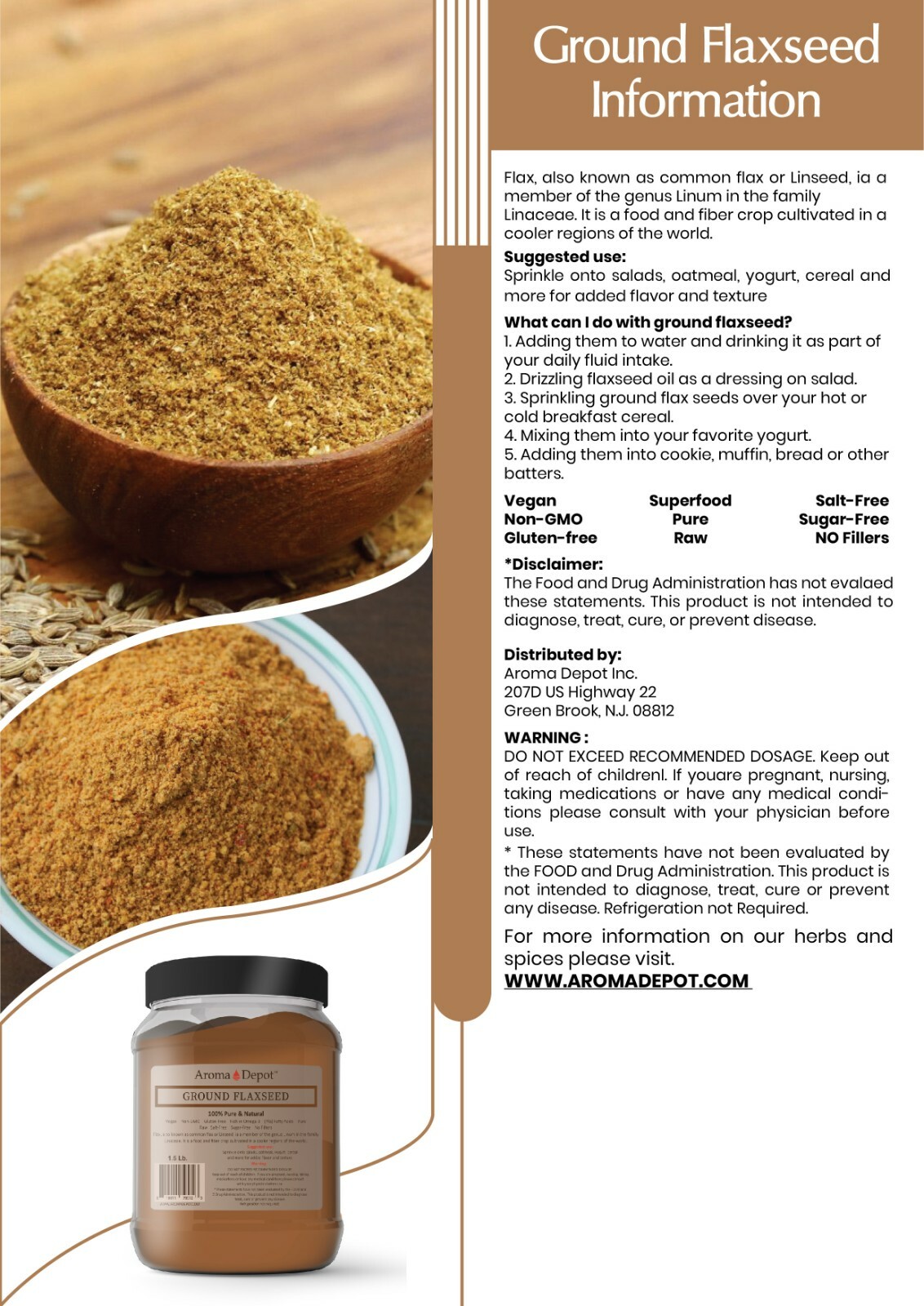 Whole Brown Grain Flax Seed Omega-3 NON GMO Gluten Free 1oz to 20lb Lino