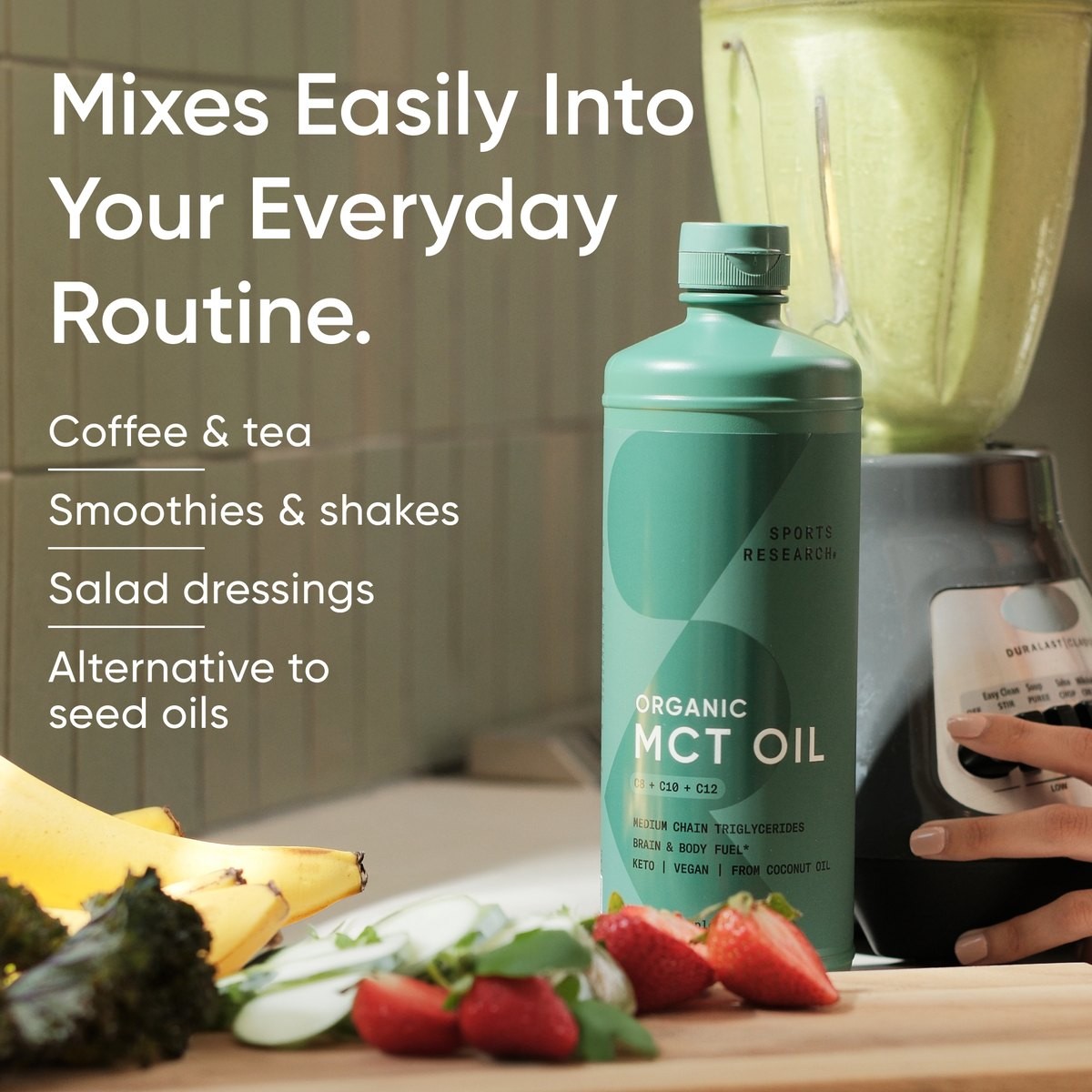 Keto MCT Oil from Organic Coconuts – Triple Ingredient C8, C10, C12 MCTs