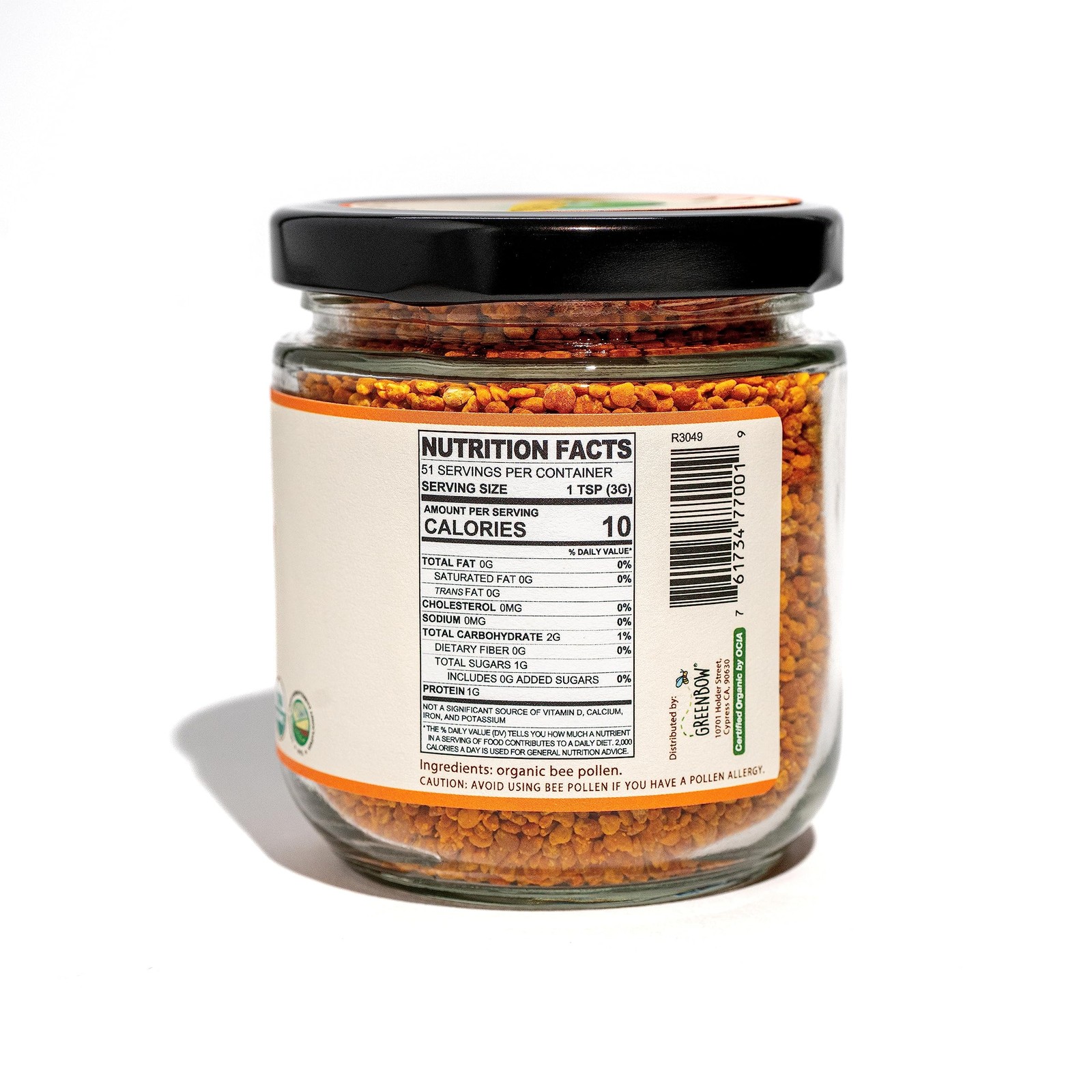 Organic Bee Pollen 100% USDA Certified Non-GMO Halal Kosher GMP Superfood 155g