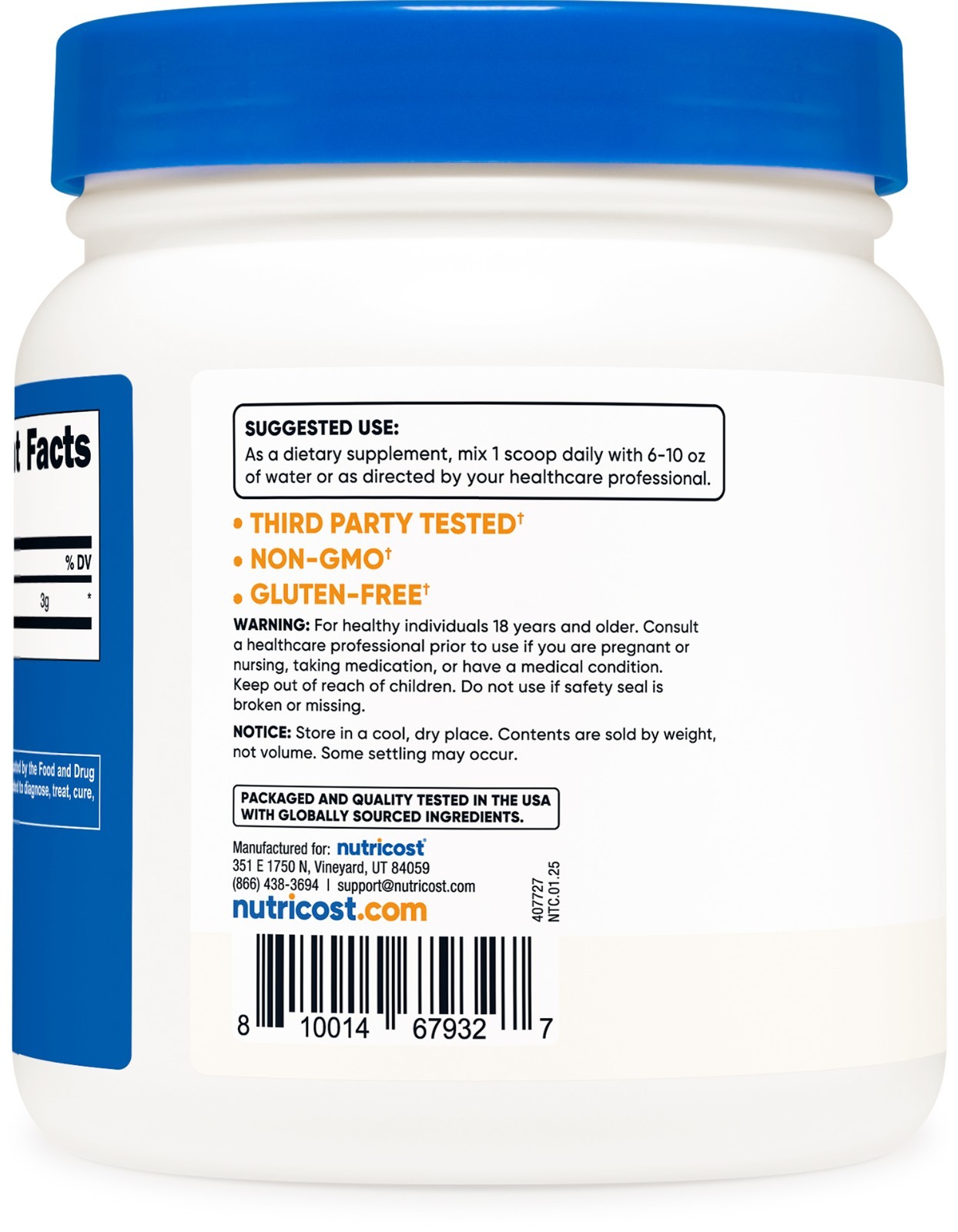 Nutricost L-Citrulline (Base) Powder – (600 Grams)