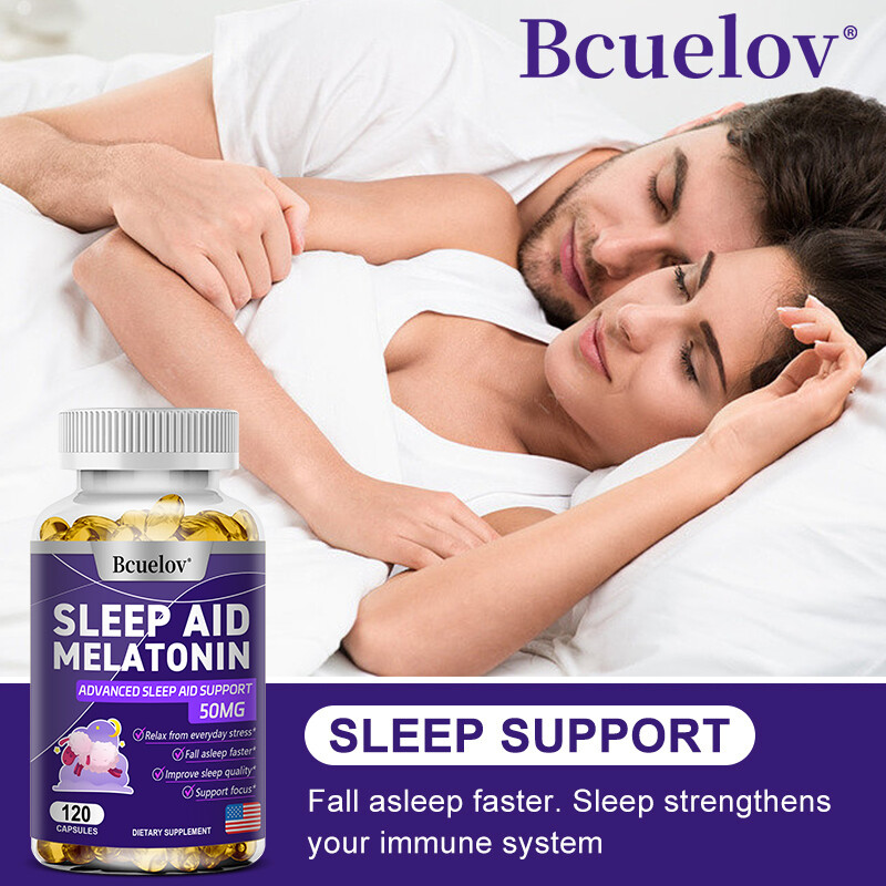 Melatonin Plus Sleep Aid 50MG, Fall Asleep Fast and Stay Asleep, Sleeping Pills